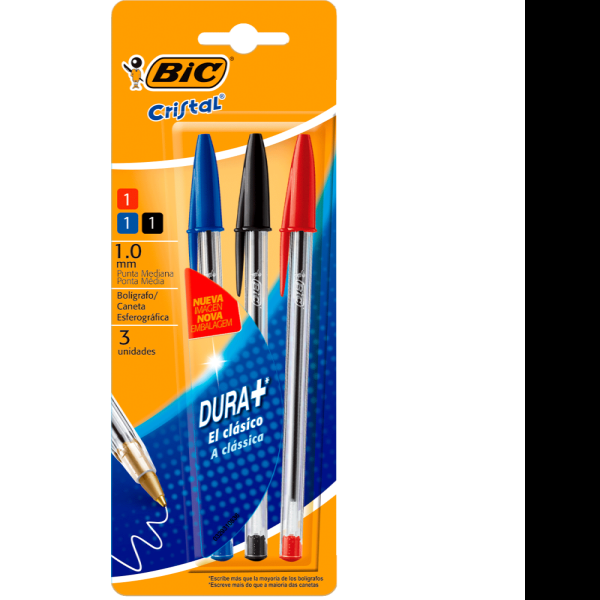 BOLIGRAFO DURAM-250 BIC 1.0MM BLISTER C3 NGOAZURJO C.24